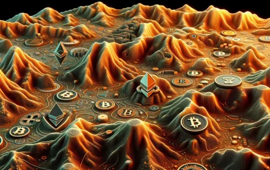 Topographic map art representing new crypto venture capital funding from a16z.